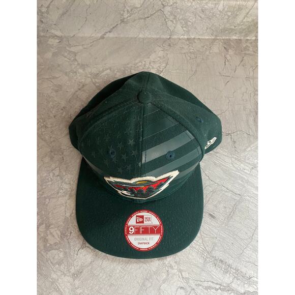 Minnesota Wild NHL Hockey New Era 9Fifty Snapback Hat w/ Flag Logo - Picture 3 of 8